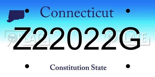 Z22022G Connecticut License Plate