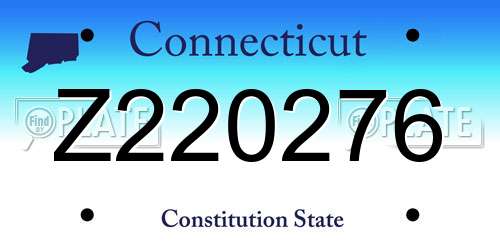 Z220276 Connecticut License Plate