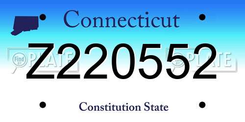 Z220552 Connecticut License Plate