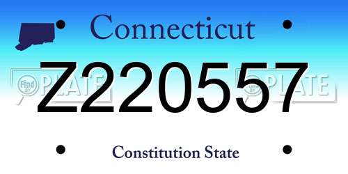 Z220557 Connecticut License Plate