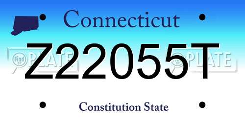Z22055T Connecticut License Plate