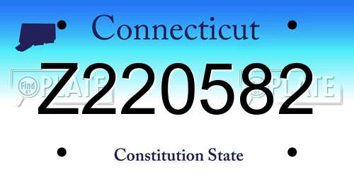 Z220582 Connecticut License Plate