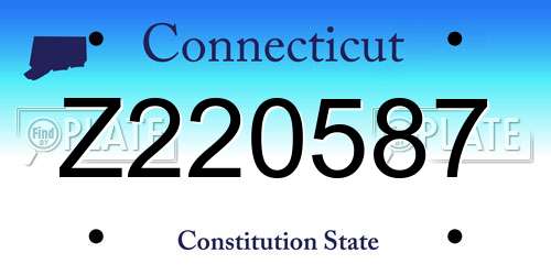 Z220587 Connecticut License Plate