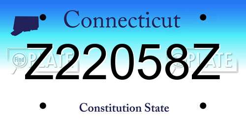 Z22058Z Connecticut License Plate