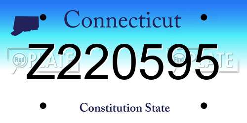 Z220595 Connecticut License Plate