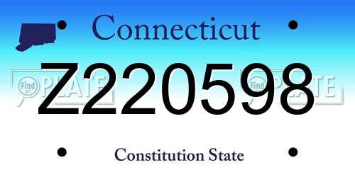 Z220598 Connecticut License Plate