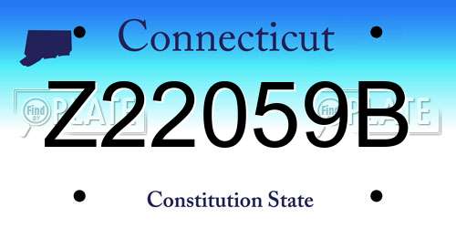 Z22059B Connecticut License Plate