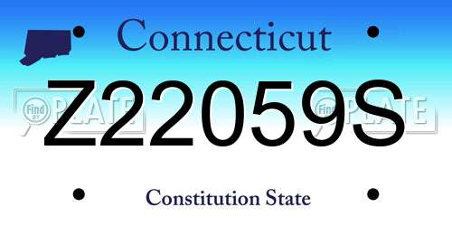 Z22059S Connecticut License Plate