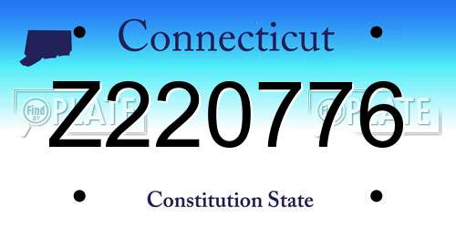 Z220776 Connecticut License Plate