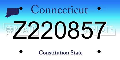 Z220857 Connecticut License Plate