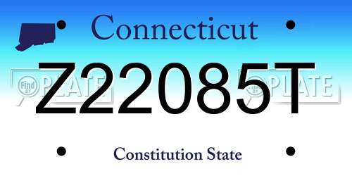 Z22085T Connecticut License Plate