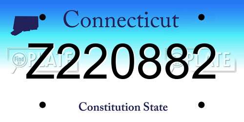 Z220882 Connecticut License Plate