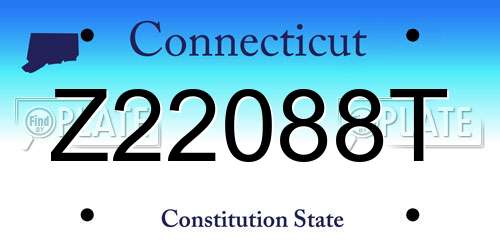Z22088T Connecticut License Plate