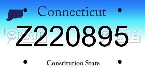 Z220895 Connecticut License Plate
