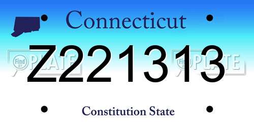 Z221313 Connecticut License Plate