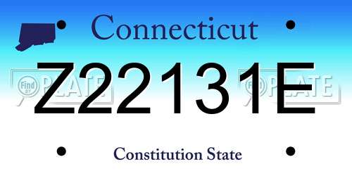 Z22131E Connecticut License Plate