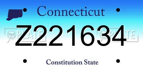 Z221634 Connecticut License Plate