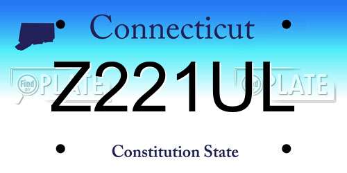 Z221UL Connecticut License Plate