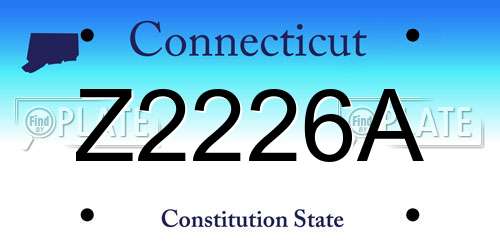 Z2226A Connecticut License Plate