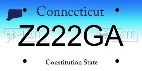 Z222GA Connecticut License Plate