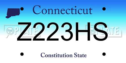 Z223HS Connecticut License Plate