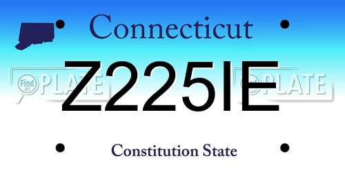 Z225IE Connecticut License Plate