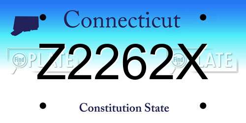 Z2262X Connecticut License Plate