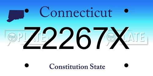 Z2267X Connecticut License Plate