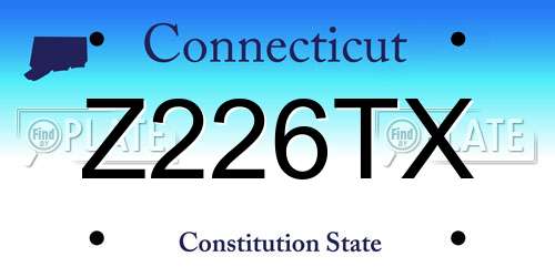 Z226TX Connecticut License Plate