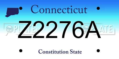 Z2276A Connecticut License Plate