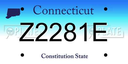 Z2281E Connecticut License Plate