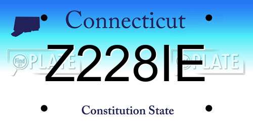 Z228IE Connecticut License Plate