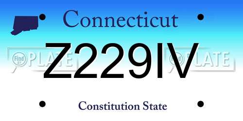 Z229IV Connecticut License Plate