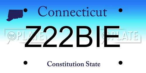 Z22BIE Connecticut License Plate