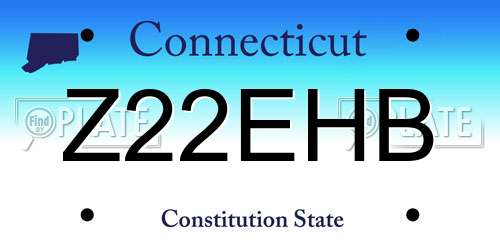 Z22EHB Connecticut License Plate