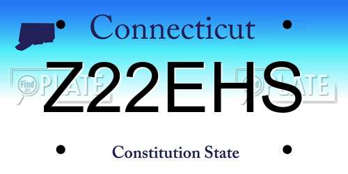 Z22EHS Connecticut License Plate