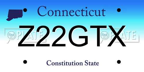 Z22GTX Connecticut License Plate