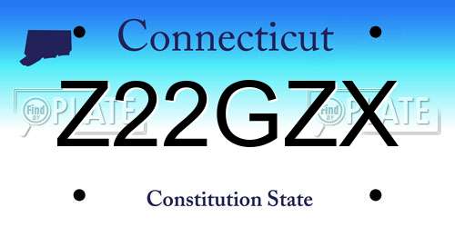 Z22GZX Connecticut License Plate