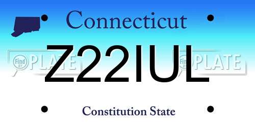 Z22IUL Connecticut License Plate