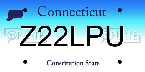 Z22LPU Connecticut License Plate