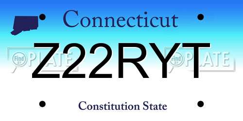 Z22RYT Connecticut License Plate
