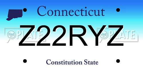 Z22RYZ Connecticut License Plate