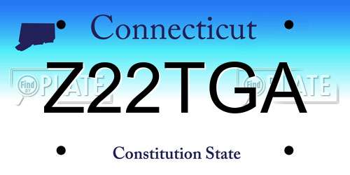 Z22TGA Connecticut License Plate