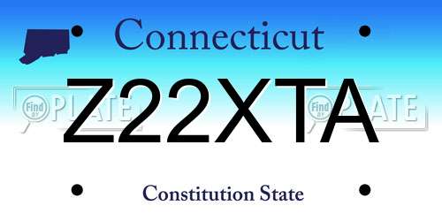 Z22XTA Connecticut License Plate