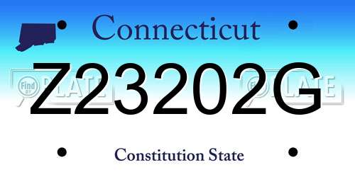 Z23202G Connecticut License Plate