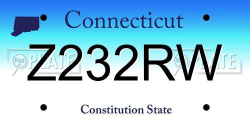 Z232RW Connecticut License Plate