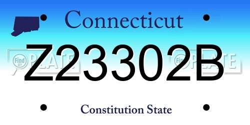 Z23302B Connecticut License Plate
