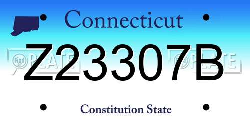 Z23307B Connecticut License Plate
