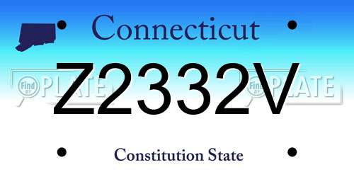 Z2332V Connecticut License Plate