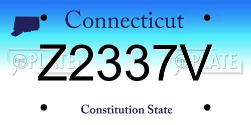 Z2337V Connecticut License Plate